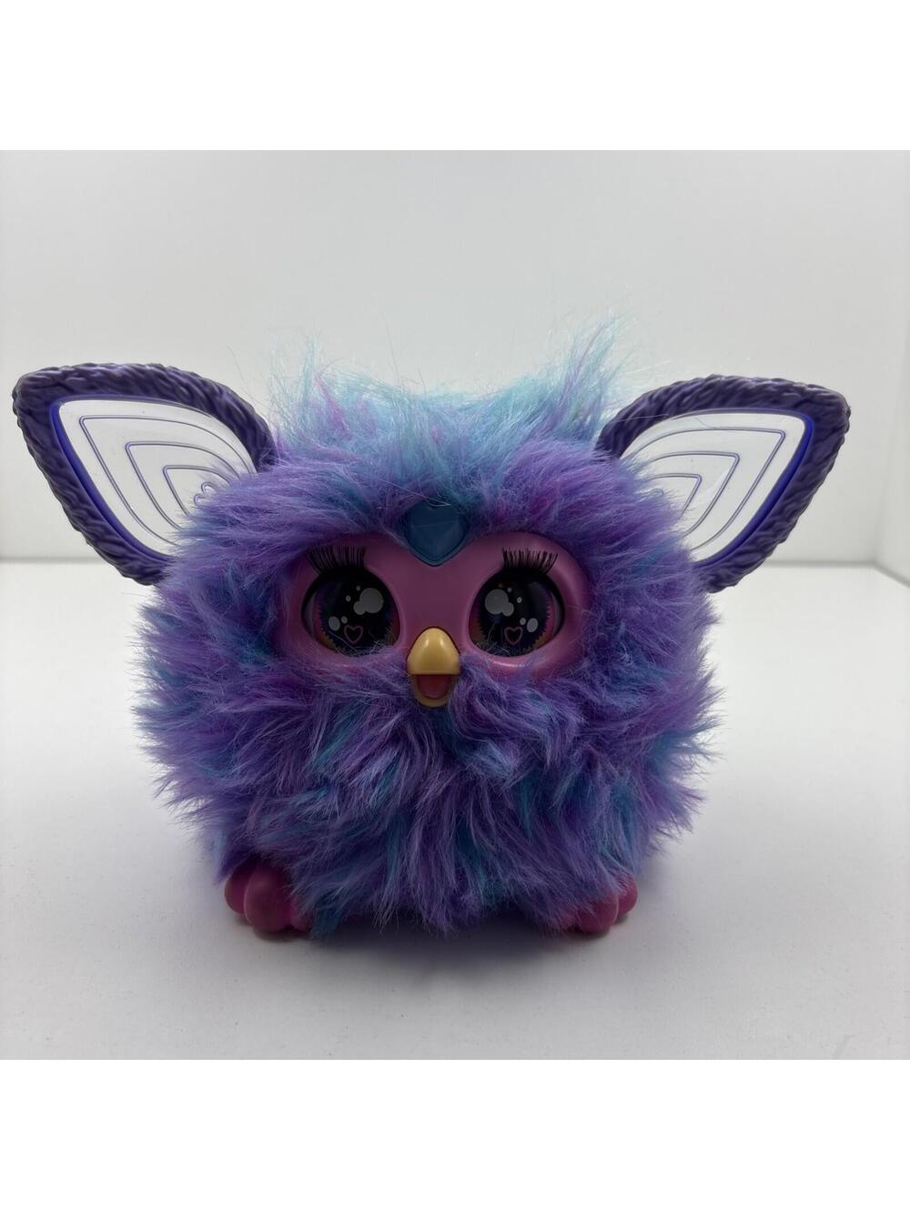 Furby Purple Plush Tie Dye Interactive Toy 2023 Glowing Ears Tested Works